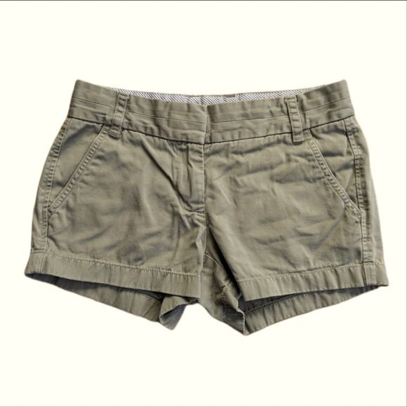 J Crew Y2K Weathered Classic Twill Chino Khaki Boating Short Shorts - Picture 1 of 3